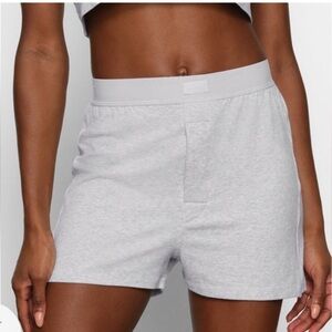 SKIMS NWT cotton rib loose boxer / Heather gray
